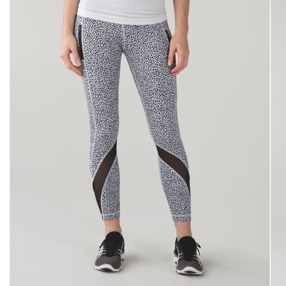 Lululemon inspire leggings miss mosaic white / black size 2 - Picture 1 of 9